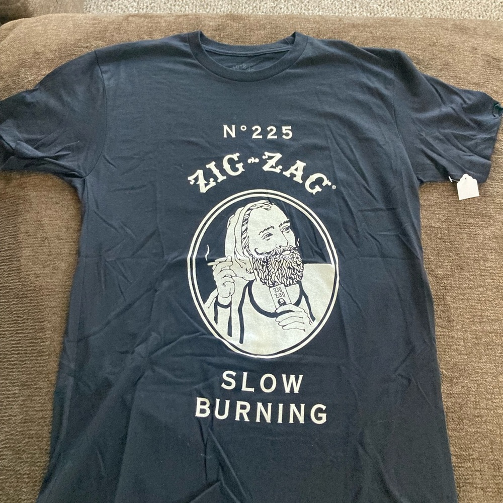 Zig Zag Navy Blue Graphic T-Shirt for Men